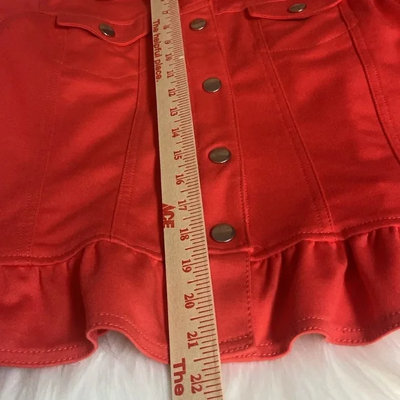 Baccini Sz M Orange with Silver Buttons Collar Long Sleeve Women’s Jacket - Picture 7 of 8